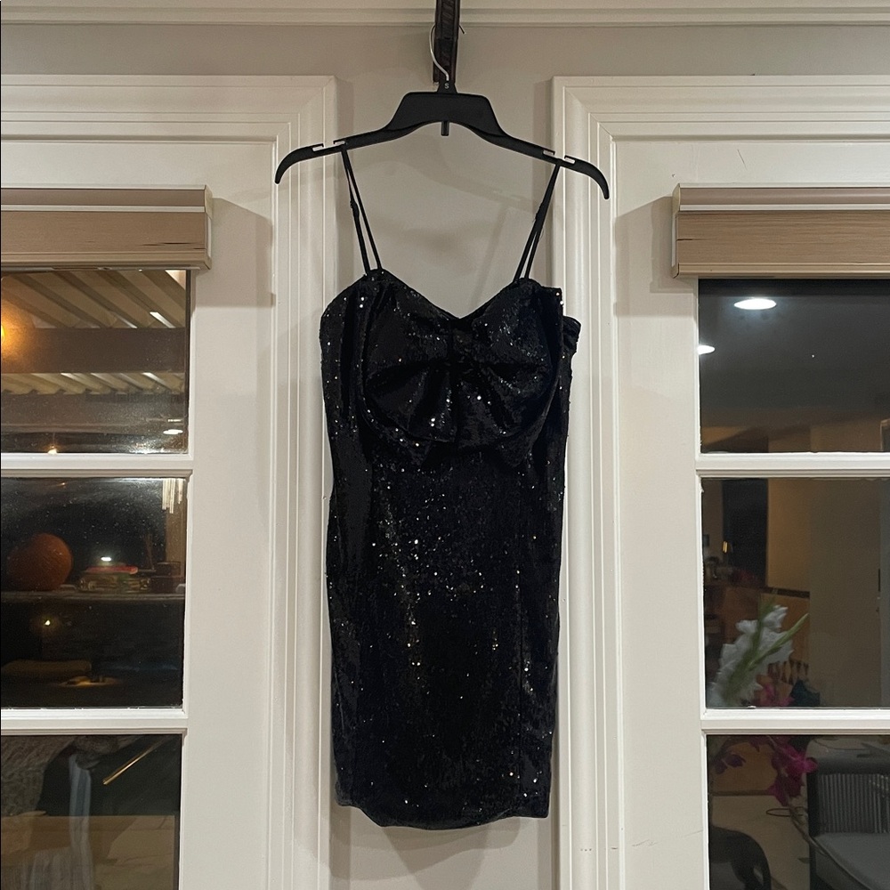 Torn by Ronny Kobo Black Sequin Dress